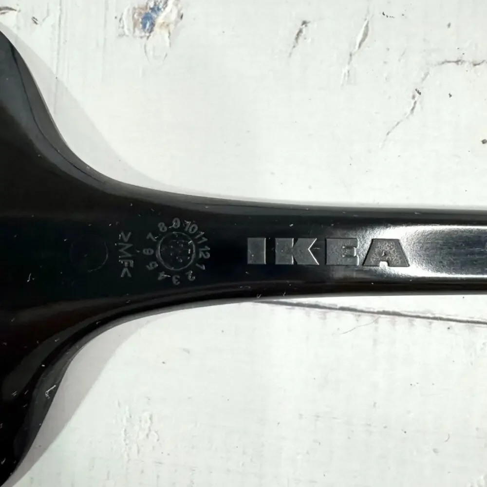 Set of Ikea Salad Tongs Fork & Spoon Serving Utensils Black Plastic 12.5